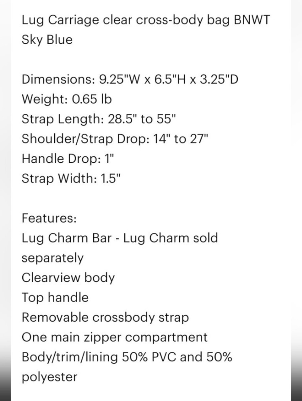 BNWOT - Lug Carriage clear cross-body bag Metallic Walnut - Picture 2 of 4